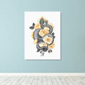 Snake and yellow roses leinwanddruck (Insitu (Holzboden))