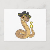 Snake as Pirate with Hook hand & Eye patch Postkarte (Vorderseite)