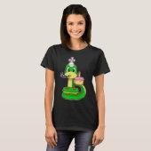 Snake Birthday Cake Candle T-Shirt (Vorne ganz)