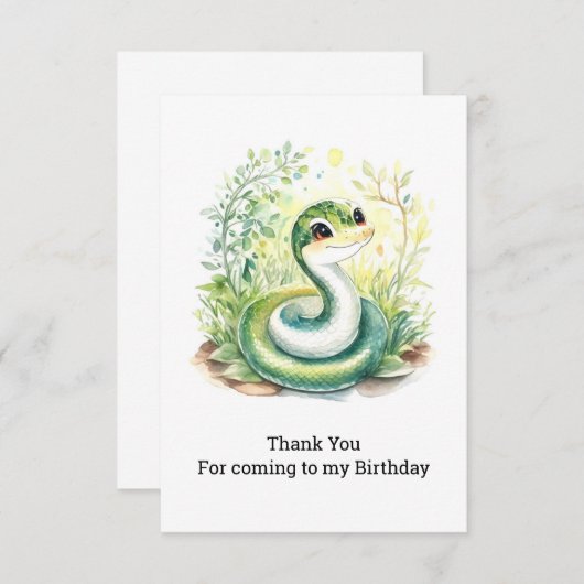 Snake Birthday Dankeskarte (Vorne/Hinten)