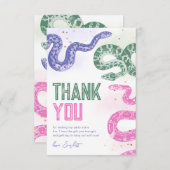 Snake Birthday Party Danke Karten (Vorne/Hinten)