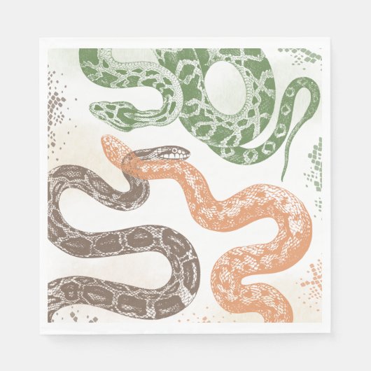 Snake Birthday Party Napkins Serviette (Vorderseite)