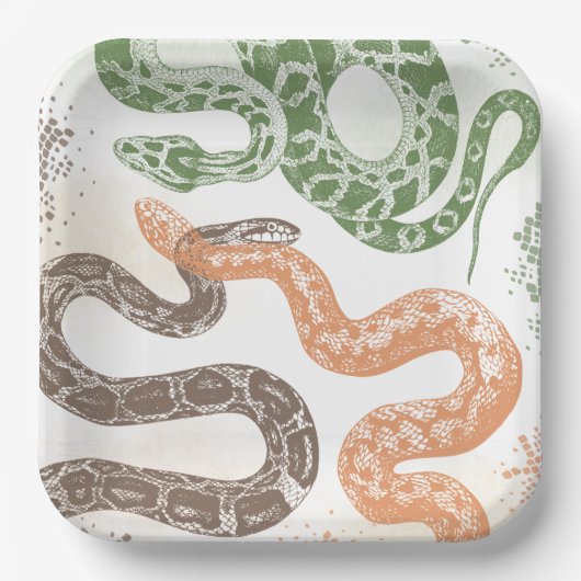 Snake Birthday Party Plates Pappteller (Vorderseite)