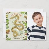 Snake Birthday Party Reptiles Jungle Foto Einladung (Vorderseite)