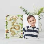Snake Birthday Party Reptiles Jungle Foto Einladung (Stehend Vorderseite)
