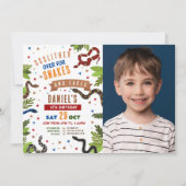 Snake Birthday Party Reptiles Jungle Foto Einladung (Vorderseite)