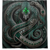 Snake Celtic Emerald May Birthstone Duschvorhang (Vorderseite)