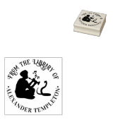 Snake Charmer und Cobra Round Library Name Gummistempel (Stempel)