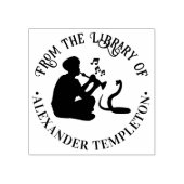 Snake Charmer und Cobra Round Library Name Gummistempel (Prägung)