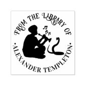 Snake Charmer und Cobra Round Library Name Permastempel (Design)