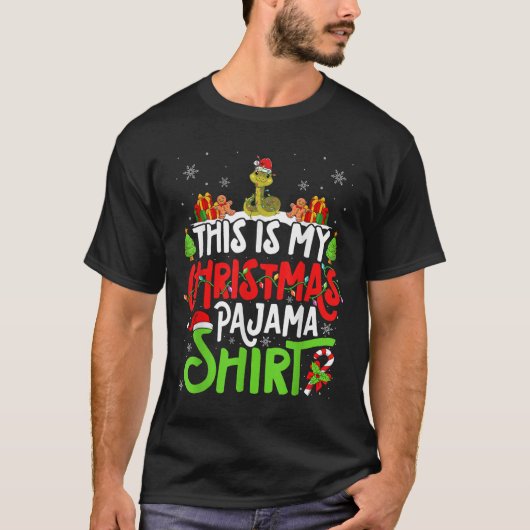 Snake Christmas Pajama Shirt Snake Lover (Vorderseite)