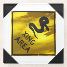 Snake Crossing Glass Untersetzer