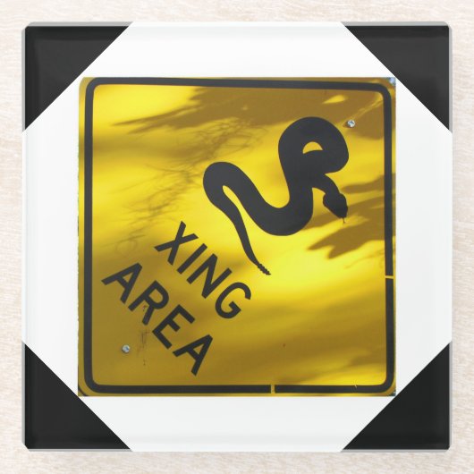 Snake Crossing Glass Untersetzer (Vorderseite)