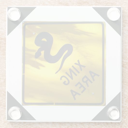 Snake Crossing Glass Untersetzer (Rückseite)
