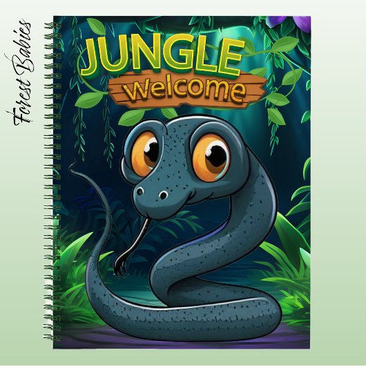Snake Cute reptile Jungle Welcome Serpent Design🐍 Notizblock