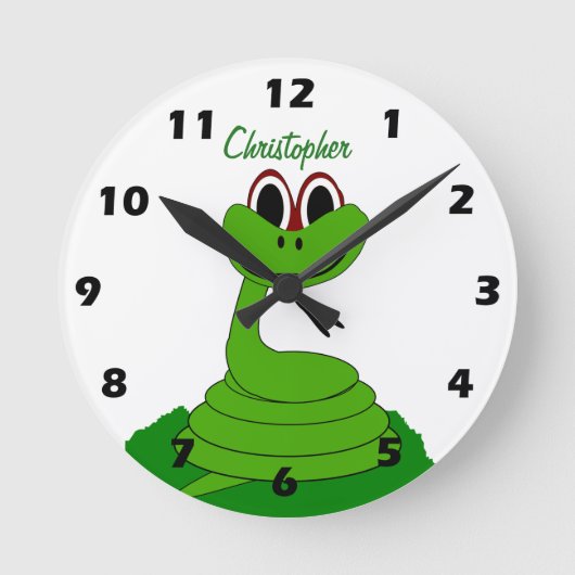 Snake Design Personalised Runde Wanduhr (Vorderseite)