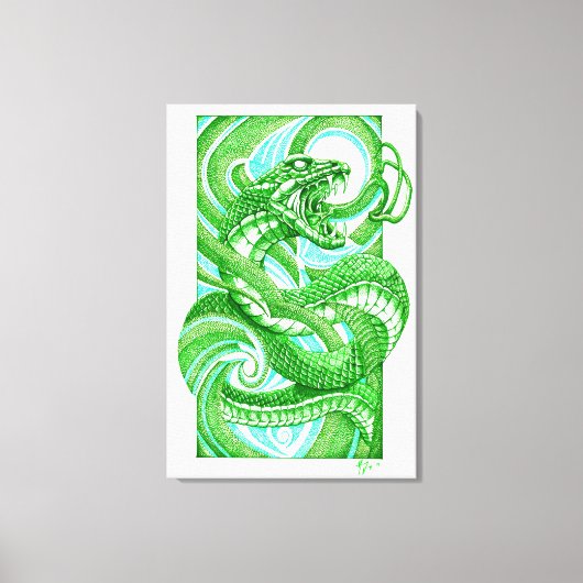 Snake Dotwork Hebi Leinwanddruck (Vorderseite)