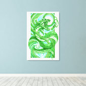 Snake Dotwork Hebi Leinwanddruck (Insitu (Holzboden))