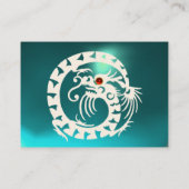 SNAKE DRAGON AQUAMARINE Blau rot Visitenkarte (Rückseite)