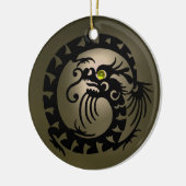 SNAKE DRAGON Black and Gray Agate Keramikornament (Links)