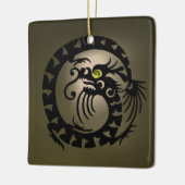 SNAKE DRAGON Black and Gray Agate Keramikornament (Links)