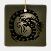 SNAKE DRAGON Black and Gray Agate Keramikornament (Rückseite)