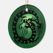 SNAKE DRAGON Black Green Jade Keramikornament (Links)
