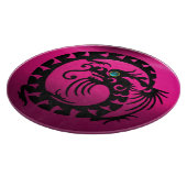 SNAKE DRAGON, Black, Pink Fuchsia Lila Amethyst Schneidebrett (Ecke)