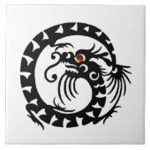 SNAKE DRAGON, Black White Red Fliese (Vorderseite)