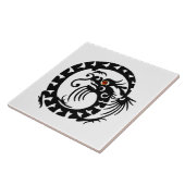 SNAKE DRAGON, Black White Red Fliese (Seite)
