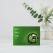 SNAKE DRAGON EMERALD grün schwarz rosa Visitenkarte (Stehend Vorderseite)