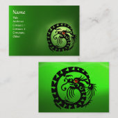 SNAKE DRAGON EMERALD grün schwarz rosa Visitenkarte (Vorne/Hinten)