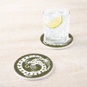 SNAKE DRAGON, grün und weiß Untersetzer (Seite)