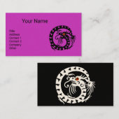 SNAKE DRAGON Red Ruby, Schwarz-weiße Lila Fantasie Visitenkarte (Vorne/Hinten)