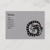 SNAKE DRAGON RUBY Fantasy Schwarz-weiß Grau Paper Visitenkarte (Vorderseite)