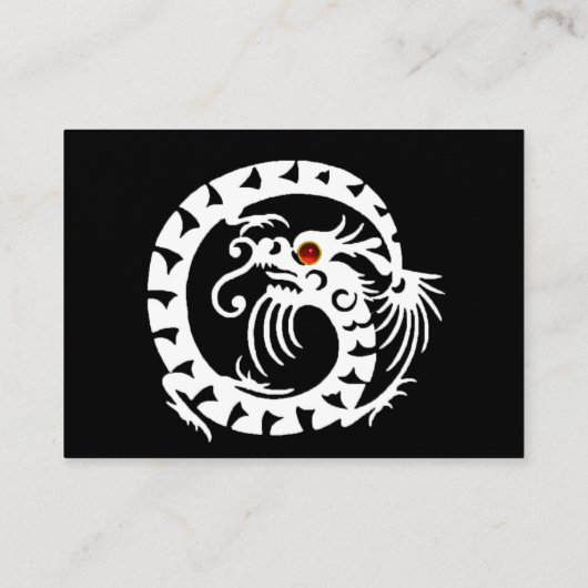 SNAKE DRAGON RUBY Fantasy Schwarz-weiß Grau Paper Visitenkarte (Rückseite)