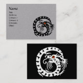 SNAKE DRAGON RUBY Fantasy Schwarz-weiß Grau Paper Visitenkarte (Vorne/Hinten)