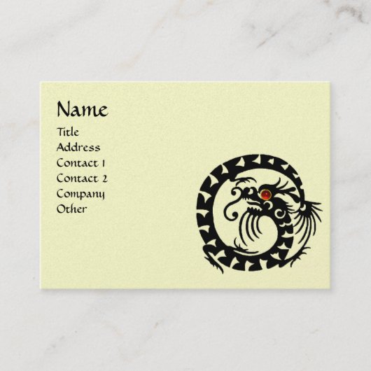 SNAKE DRAGON RUBY schwarz, rot, gelb, gold Visitenkarte (Vorderseite)