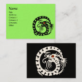 SNAKE DRAGON RUBY schwarz-weiß grün Visitenkarte (Vorne/Hinten)