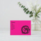 SNAKE DRAGON RUBY Schwarz-Weiß-Rosa Visitenkarte (Stehend Vorderseite)