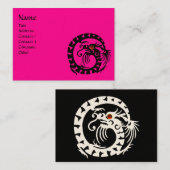 SNAKE DRAGON RUBY Schwarz-Weiß-Rosa Visitenkarte (Vorne/Hinten)