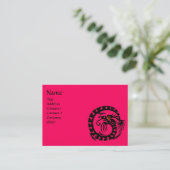 SNAKE DRAGON RUBY Schwarz-Weiß-Rosa Visitenkarte (Stehend Vorderseite)