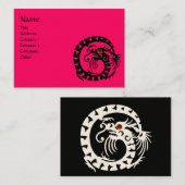 SNAKE DRAGON RUBY Schwarz-Weiß-Rosa Visitenkarte (Vorne/Hinten)