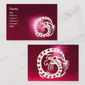 SNAKE DRAGON RUBY Schwarz-Weiß-Rosa Visitenkarte (Vorne/Hinten)