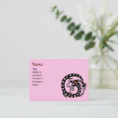 SNAKE DRAGON RUBY Schwarz-Weiß-Rosa Visitenkarte (Stehend Vorderseite)
