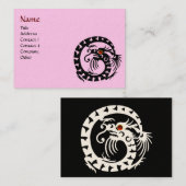 SNAKE DRAGON RUBY Schwarz-Weiß-Rosa Visitenkarte (Vorne/Hinten)