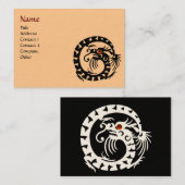 SNAKE DRAGON RUBY schwarz-weiß-rot-orange Visitenkarte (Vorne/Hinten)