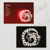 SNAKE DRAGON RUBY schwarz-weiß rot Visitenkarte (Vorne/Hinten)