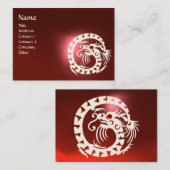 SNAKE DRAGON RUBY schwarz-weiß rot Visitenkarte (Vorne/Hinten)