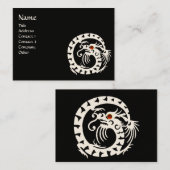 SNAKE DRAGON RUBY schwarz-weiß rot Visitenkarte (Vorne/Hinten)